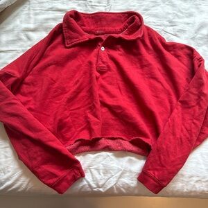 Brandy Melville cropped polo sweatshirt
